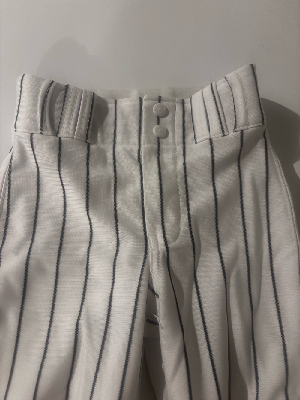 White Pinstripe Boy’s Cropped Baseball-Style Pants